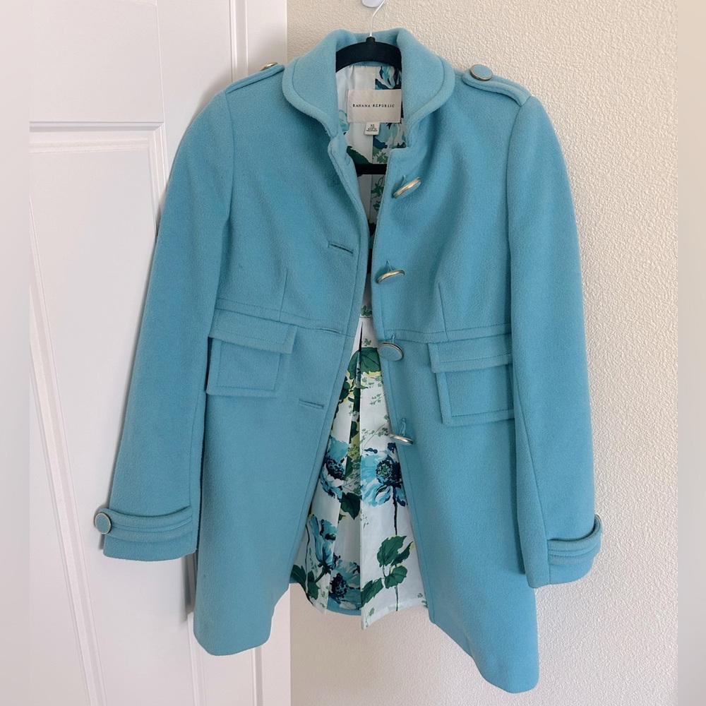 Banana Republic Blue Wool Coat
